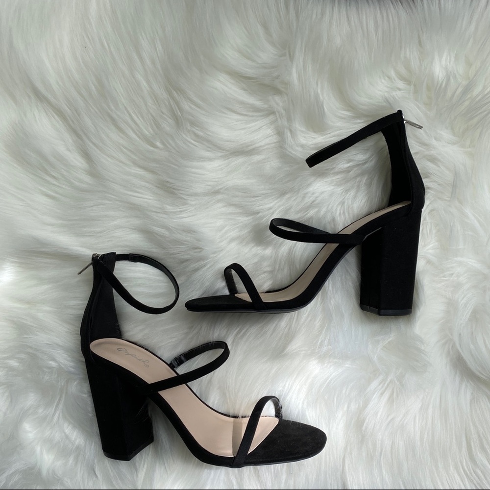 Qupid Alona 3 strap chunky heels